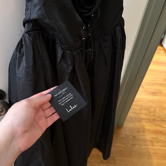 Shiny Taffeta Lace-Up Midi Dress LULUS XL NWT - Picture 5 of 6